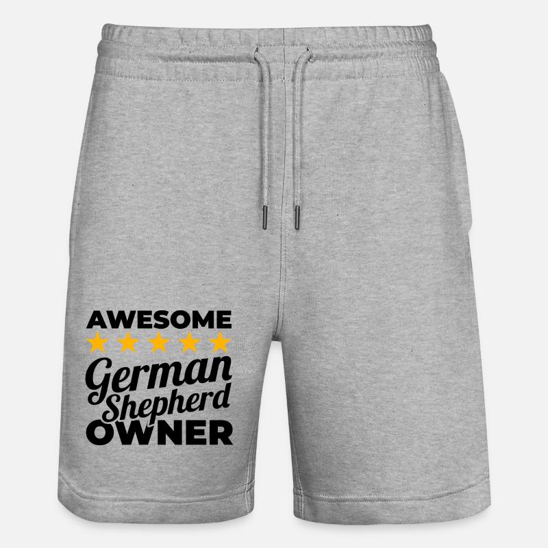 Bester Schäferhund Besitzer - Stanley/Stella Unisex Bio Joggingshorts Trainer  - Grau meliert