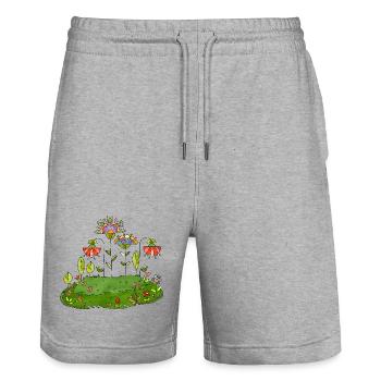 Fleur - Short de jogging bio TRAINER Stanley/Stella unisexe - gris chiné - Devant - Nik (191cm) & Marisol (170cm)