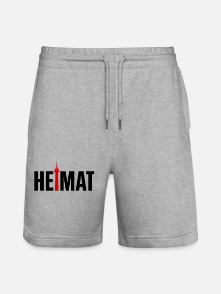 Heimat Düsseldorf Rheinturm - Stanley/Stella Unisex Bio Joggingshorts Trainer - Grau meliert