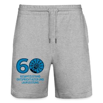 HU Juli 2026 - 60 Jahre - Geburtstag Geschenk - Stanley/Stella Unisex Bio Joggingshorts Trainer  - Grau meliert - Vorne - Nik (191cm) & Marisol (170cm)