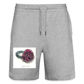 Rose Bracelet - Short de jogging bio TRAINER Stanley/Stella unisexe - gris chiné - Devant - Nik (191cm) & Marisol (170cm)