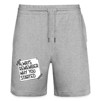 Always Remember Why You Started Motivation Saying - Stanley/Stella Trainer Unisex Organic Jogging Shorts - heather grey - Front - Nik (191cm) & Marisol (170cm)