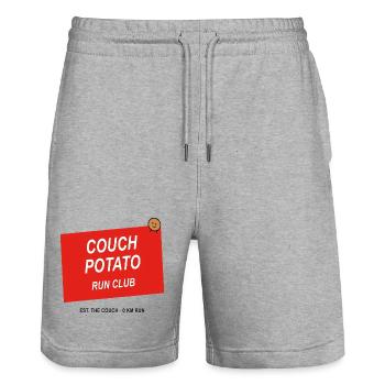 Couch Potato Run Club - Stanley/Stella Unisex Bio Joggingshorts Trainer  - Grau meliert - Vorne - Nik (191cm) & Marisol (170cm)