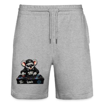Süßer Koala als DJ - Stanley/Stella Unisex Bio Joggingshorts Trainer  - Grau meliert - Vorne - Nik (191cm) & Marisol (170cm)