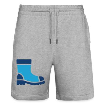Safety Work Boot Protection Icon - Stanley/Stella Trainer Unisex Organic Jogging Shorts - heather grey - Front - Nik (191cm) & Marisol (170cm)