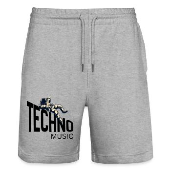 Astronaut in Orbit - Stanley/Stella Trainer Unisex Organic Jogging Shorts - heather grey - Front - Nik (191cm) & Marisol (170cm)