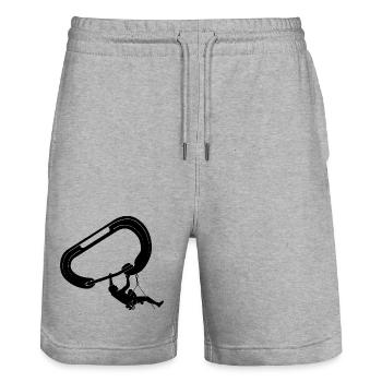 escalade, bloc, escalade, montagne, alpinisme - Short de jogging bio TRAINER Stanley/Stella unisexe - gris chiné - Devant - Nik (191cm) & Marisol (170cm)