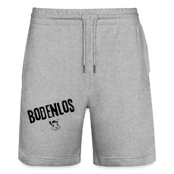 Bodenlos-Mode | Jugendwort - Stanley/Stella Unisex Bio Joggingshorts Trainer  - Grau meliert - Vorne - Nik (191cm) & Marisol (170cm)