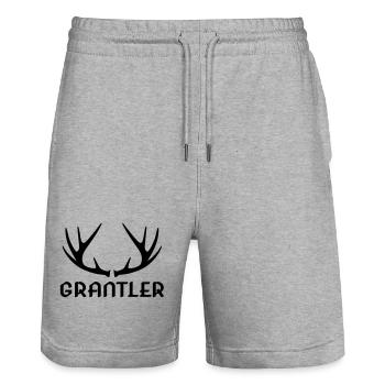 Bayrisch Grantler grantig Bayer Geschenk lustig - Stanley/Stella Unisex Bio Joggingshorts Trainer  - Grau meliert - Vorne - Nik (191cm) & Marisol (170cm)