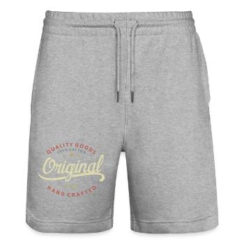 Original 1962 Geburtstagsgeschenk 1962 - Stanley/Stella Unisex Bio Joggingshorts Trainer  - Grau meliert - Vorne - Nik (191cm) & Marisol (170cm)
