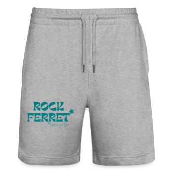 Rock Ferret - Stanley/Stella Trainer Unisex Organic Jogging Shorts - heather grey - Front - Nik (191cm) & Marisol (170cm)