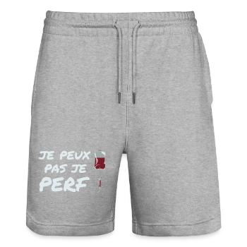 Ich kann nicht perf, Krankenschwester Humor Geschenkidee - Stanley/Stella Unisex Bio Joggingshorts Trainer  - Grau meliert - Vorne - Nik (191cm) & Marisol (170cm)