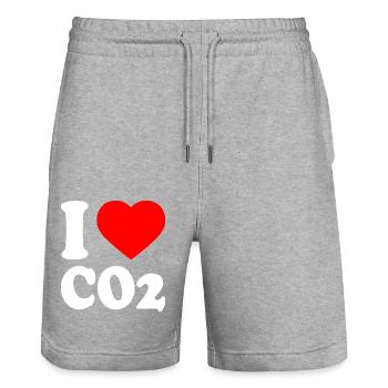 I love co2 - Short de jogging bio TRAINER Stanley/Stella unisexe - gris chiné - Devant - Nik (191cm) & Marisol (170cm)
