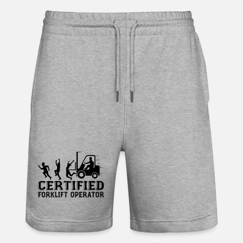 Zertifizierter Gabelstaplerfahrer - Stanley/Stella Unisex Bio Joggingshorts Trainer  - Grau meliert