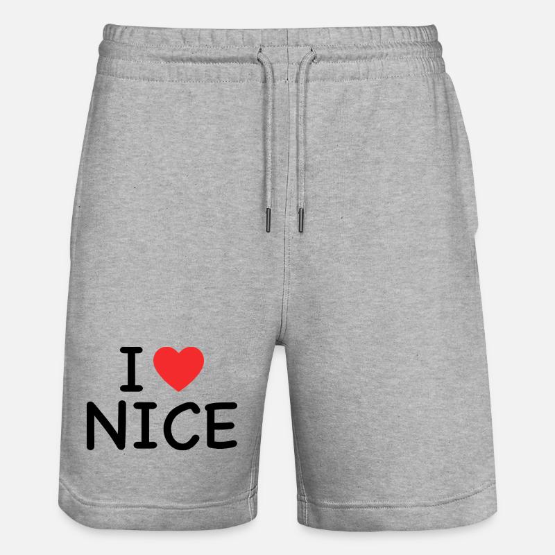 i love nice - j'aime nice - Short de jogging bio TRAINER Stanley/Stella unisexe - gris chiné