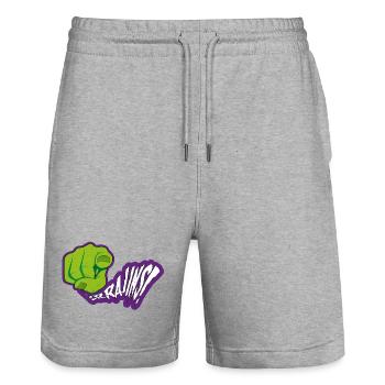 I am Zombie! I want Brains! - Stanley/Stella Trainer Unisex Organic Jogging Shorts - heather grey - Front - Nik (191cm) & Marisol (170cm)