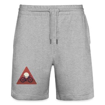Mystisches Rennrad | Sonnenuntergang, Retro - Stanley/Stella Unisex Bio Joggingshorts Trainer  - Grau meliert - Vorne - Nik (191cm) & Marisol (170cm)
