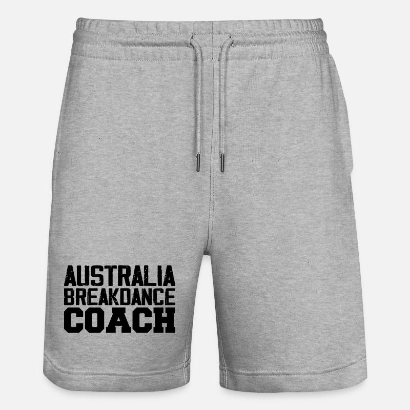 Australien Breakdance Trainer - Stanley/Stella Unisex Bio Joggingshorts Trainer  - Grau meliert