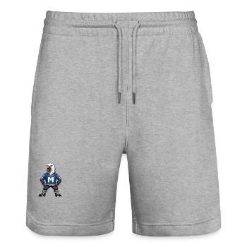 Fier aigle avec la lettre M - Short de jogging bio TRAINER Stanley/Stella unisexe - gris chiné - Devant - Nik (191cm) & Marisol (170cm)