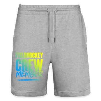 Équipe de hockey sur gazon - Short de jogging bio TRAINER Stanley/Stella unisexe - gris chiné - Devant - Nik (191cm) & Marisol (170cm)