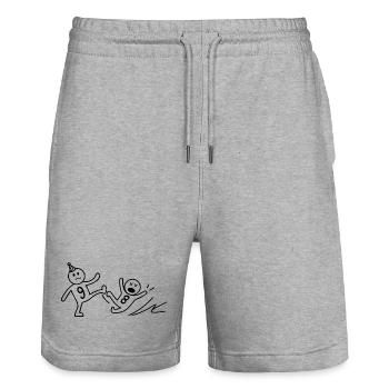 9th anniversary gift Funny 9 Years Old Birthday - Short de jogging bio TRAINER Stanley/Stella unisexe - gris chiné - Devant - Nik (191cm) & Marisol (170cm)