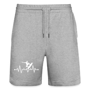 wakeboarden herzschlag wakeboard wakeboarder - Short de jogging bio TRAINER Stanley/Stella unisexe - gris chiné - Devant - Nik (191cm) & Marisol (170cm)