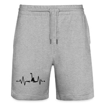 Wasserball Herzschlag - Stanley/Stella Unisex Bio Joggingshorts Trainer  - Grau meliert - Vorne - Nik (191cm) & Marisol (170cm)