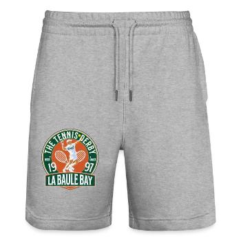 La Baule Bay tennis derby Copy 1 - Stanley/Stella Trainer Unisex Organic Jogging Shorts - heather grey - Front - Nik (191cm) & Marisol (170cm)