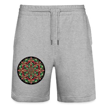 Mandala Harmony balance - Stanley/Stella Trainer Unisex Organic Jogging Shorts - heather grey - Front - Nik (191cm) & Marisol (170cm)