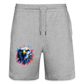 The Eagle - Stanley/Stella Unisex Bio Joggingshorts Trainer  - Grau meliert - Vorne - Nik (191cm) & Marisol (170cm)
