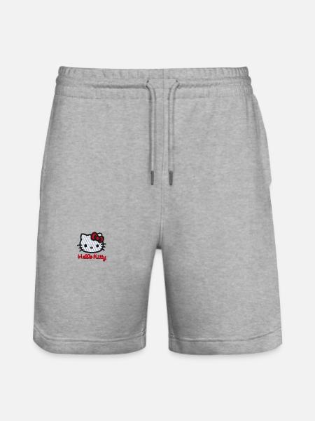 Hello Kitty Portrait brodé - Short de jogging bio TRAINER Stanley/Stella unisexe - gris chiné
