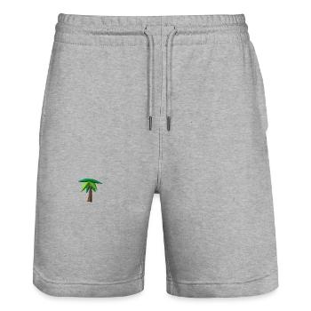 Palm - Stanley/Stella Unisex Bio Joggingshorts Trainer  - Grau meliert - Vorne - Nik (191cm) & Marisol (170cm)