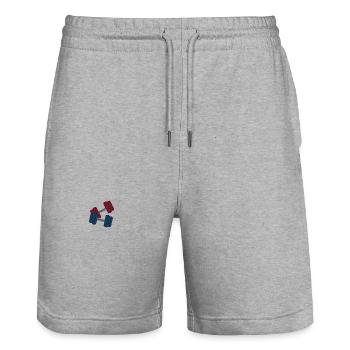 Dumb bells - Stanley/Stella Trainer Unisex Organic Jogging Shorts - heather grey - Front - Nik (191cm) & Marisol (170cm)