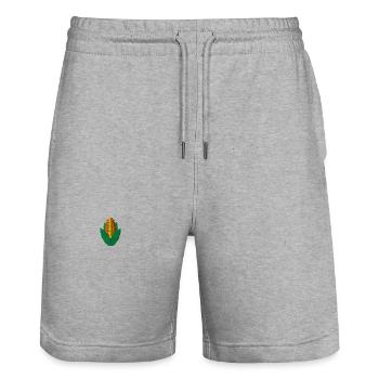 Mais bestickt - Stanley/Stella Unisex Bio Joggingshorts Trainer  - Grau meliert - Vorne - Nik (191cm) & Marisol (170cm)