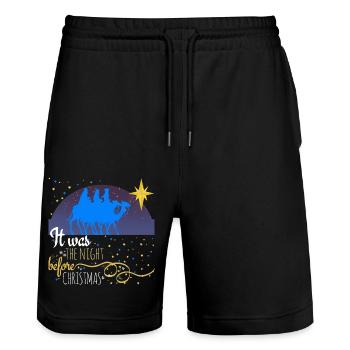 Trois Rois, Noël - Short de jogging bio TRAINER Stanley/Stella unisexe - noir - Devant - Nik (191cm) & Marisol (170cm)