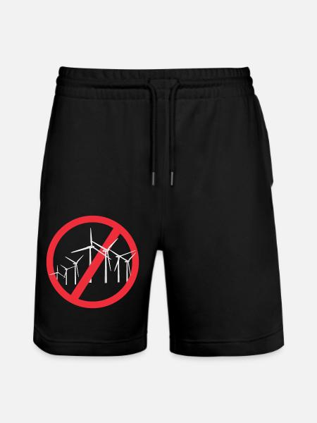 Stop Wind Turbines - Stanley/Stella Trainer Unisex Organic Jogging Shorts - black