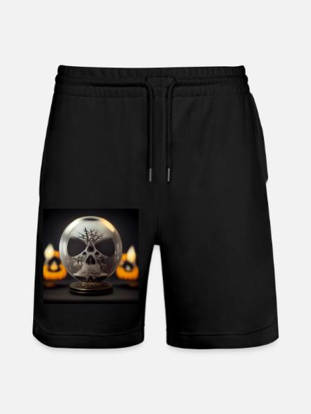 Crackled skull snow globe - Stanley/Stella Trainer Unisex Organic Jogging Shorts - black