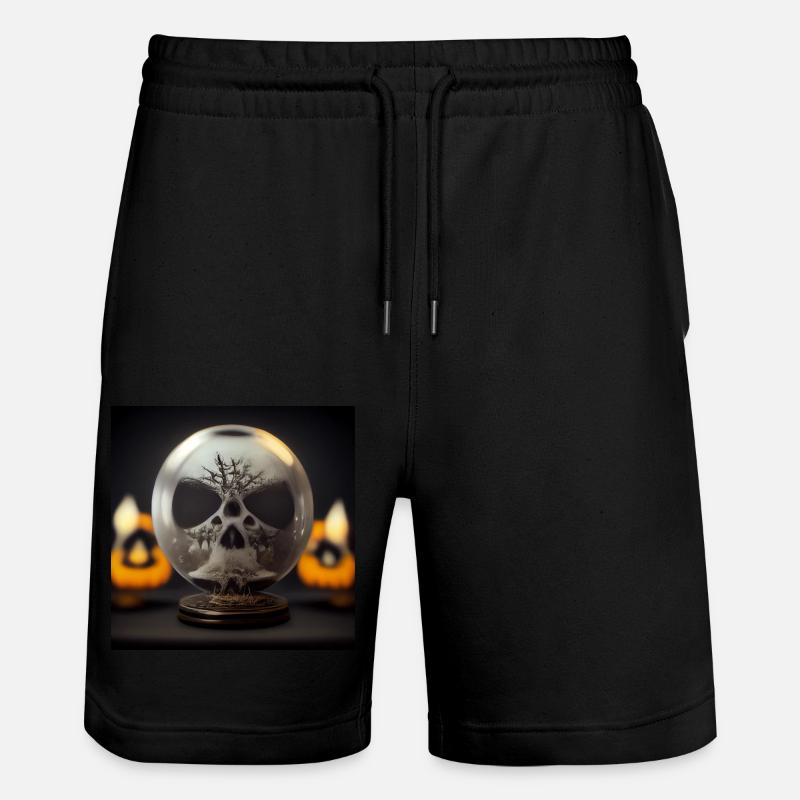 Crackled skull snow globe - Stanley/Stella Trainer Unisex Organic Jogging Shorts - black