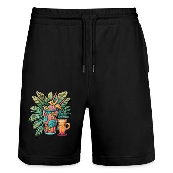 Have a Drink - Stanley/Stella Trainer Unisex Organic Jogging Shorts - black - Front - Nik (191cm) & Marisol (170cm)
