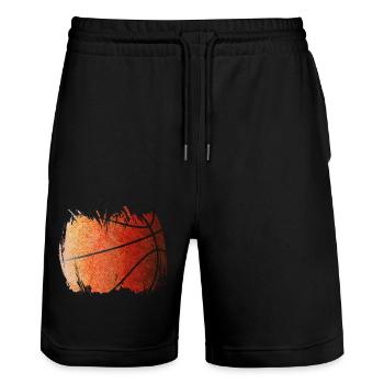 Basketball Basketballer - Stanley/Stella Unisex Bio Joggingshorts Trainer  - Schwarz - Vorne - Nik (191cm) & Marisol (170cm)