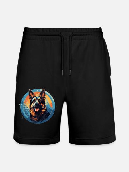 German Shepherd - Stanley/Stella Trainer Unisex Organic Jogging Shorts - black