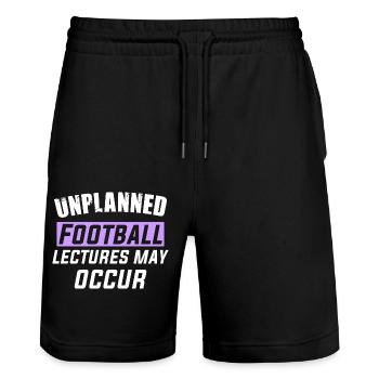 Unplanned Football lectures may occur - Stanley/Stella Trainer Unisex Organic Jogging Shorts - black - Front - Nik (191cm) & Marisol (170cm)