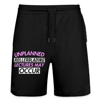 UNPLANNED ROLLERBLADING LECTURES MAY OCCUR - Stanley/Stella Trainer Unisex Organic Jogging Shorts - black - Front - Nik (191cm) & Marisol (170cm)