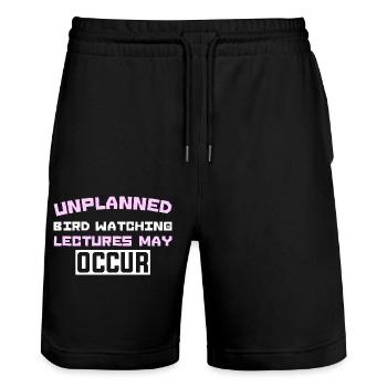 UNPLANNED BIRD WATCHING LECTURES MAY OCCUR - Stanley/Stella Trainer Unisex Organic Jogging Shorts - black - Front - Nik (191cm) & Marisol (170cm)
