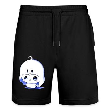Fantôme collection Kawaii - Short de jogging bio TRAINER Stanley/Stella unisexe - noir - Devant - Nik (191cm) & Marisol (170cm)