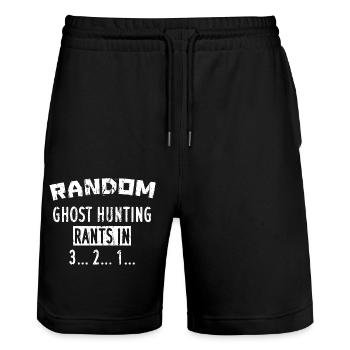 Random Ghost hunting rants in 3... 2... 1... - Stanley/Stella Trainer Unisex Organic Jogging Shorts - black - Front - Nik (191cm) & Marisol (170cm)