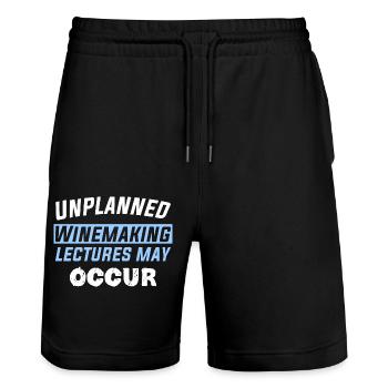 Unplanned Winemaking lectures may occur - Stanley/Stella Trainer Unisex Organic Jogging Shorts - black - Front - Nik (191cm) & Marisol (170cm)