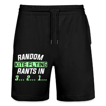 RANDOM KITE FLYING RANTS IN 3... 2... 1... - Stanley/Stella Trainer Unisex Organic Jogging Shorts - black - Front - Nik (191cm) & Marisol (170cm)