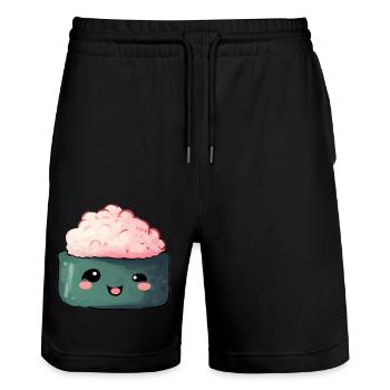 Sushi - Short de jogging bio TRAINER Stanley/Stella unisexe - noir - Devant - Nik (191cm) & Marisol (170cm)