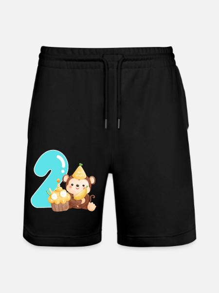 2nd birthday - Stanley/Stella Trainer Unisex Organic Jogging Shorts - black